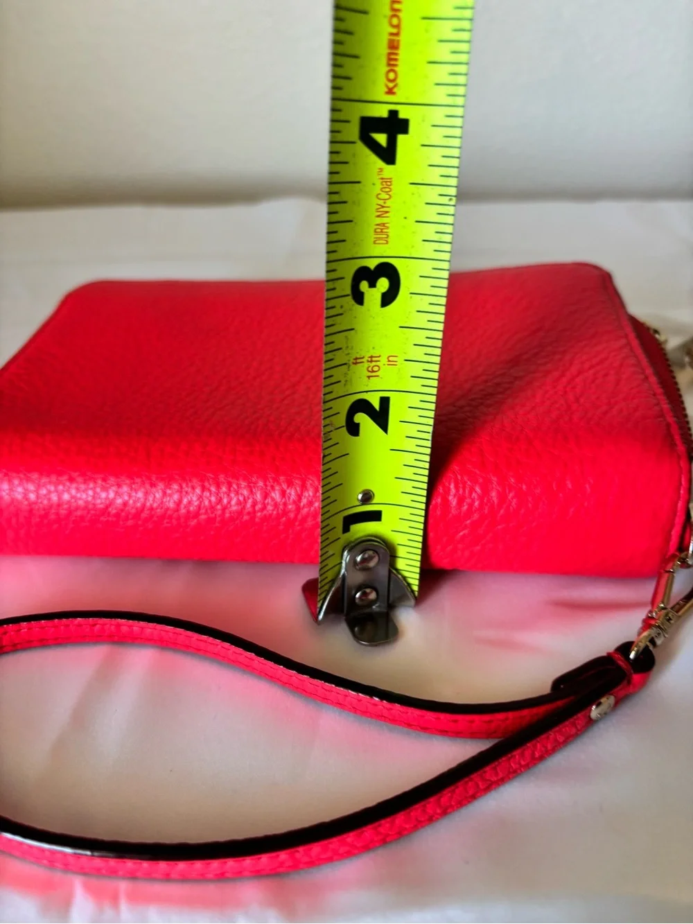 kate spade Coral Pebbled Leather Double Zip Continental Wallet Wristlet